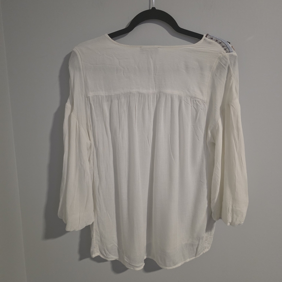 Lord & Taylor Blouse with Multicolor Embroidery Bohemian - Picture 9 of 13